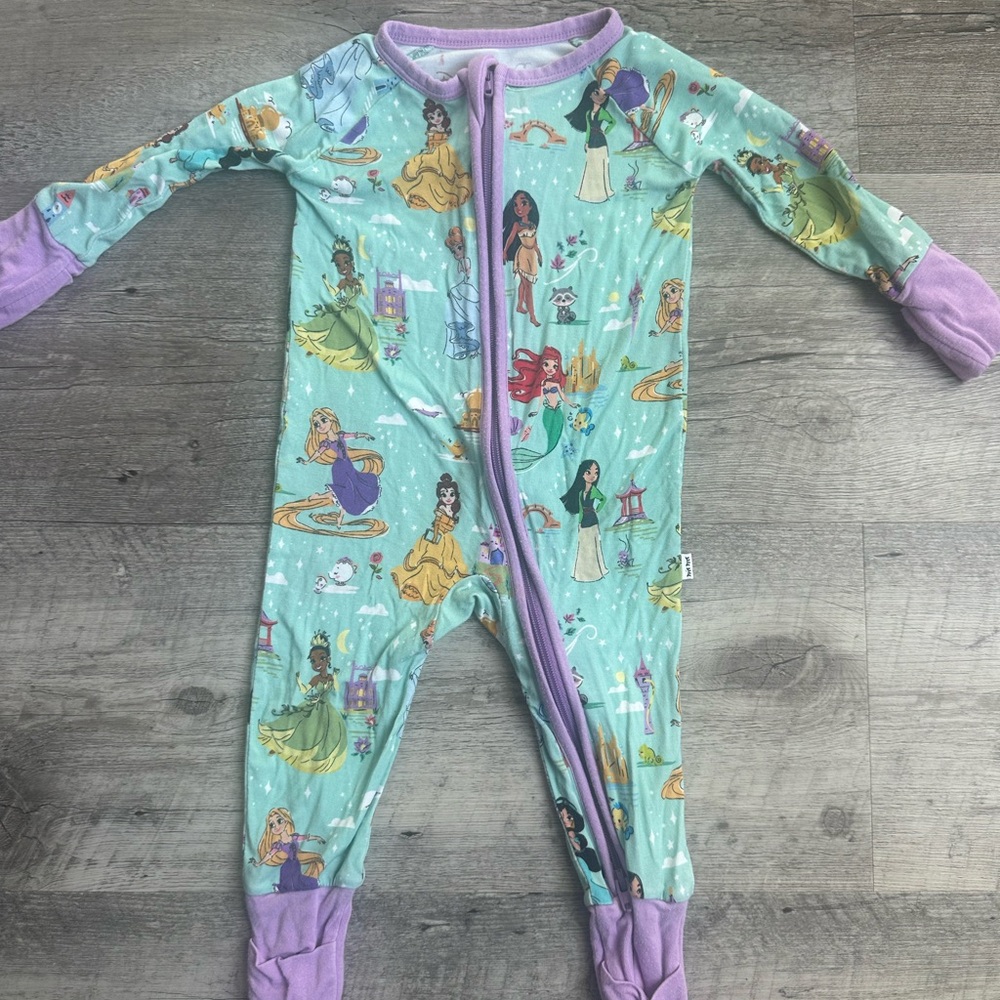 Limited edition Little Sleepies Mint & Lavender Disney Princess Footed Pajamas